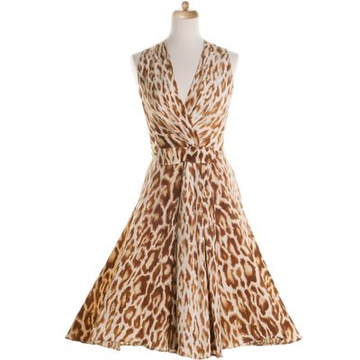 Christian Dior Leopard Print Silk Dress