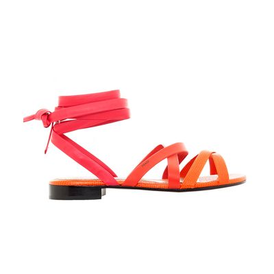 Fendi Bi-Color Lily Ankle Wrap Sandal