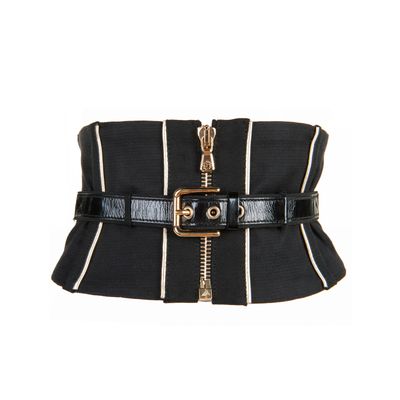 Dolce & Gabbana Tie-Up Detail Corset Black Belt
