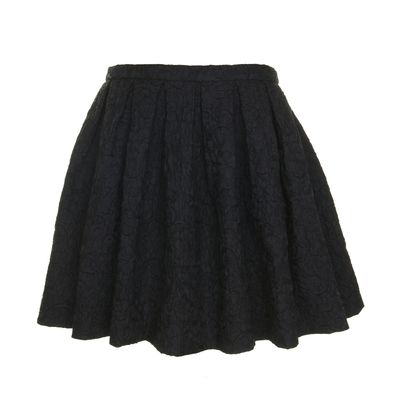 Dries Van Noten Black Jacquard Skater Skirt