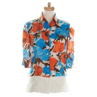 SS 2008 Dries van Noten Silk Short Sleeve Blouse