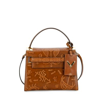 Valentino Santeria Embossed My Rockstud Top Handle Bag