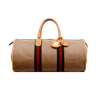 Gucci Web GG Monogram Canvas Duffle Bag