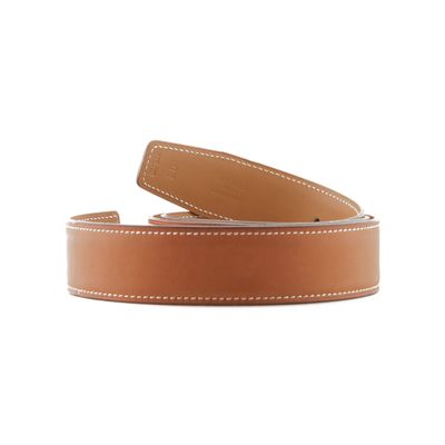 Hermès 32mm Reversible Cognac / Light Brown Leather Belt Strap