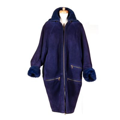 Gianni Versace Sheepskin Shearling Leather Coat with Hood