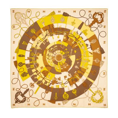 Hermès 'Tours de Clés' Cashmere and Silk Giant Square Shawl