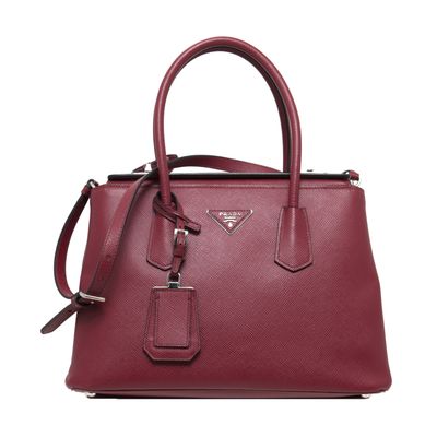 Prada Red Saffiano Cuir Twin Bag