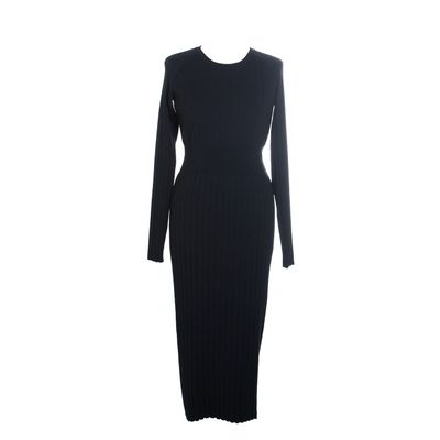 Chanel Black Wool Knit Sweater Dress