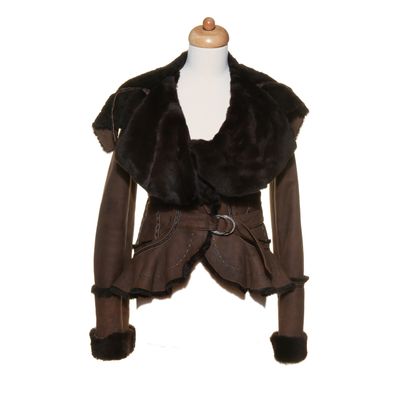 Just Cavalli Shearling Belted Bicker Jacket