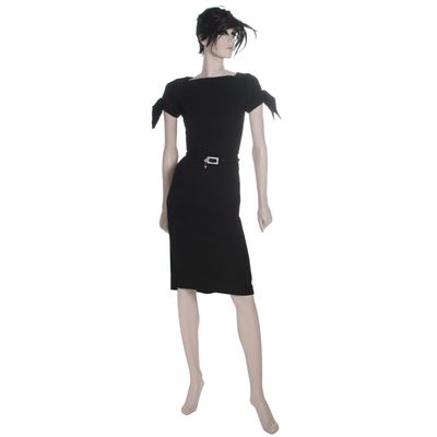 Christian Dior Midi Dress w Rhinestone Embellished Belt