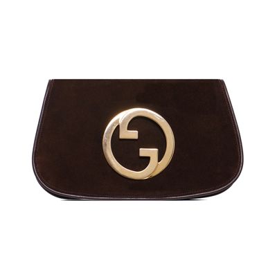 Vintage Gucci Brown Suede Blondie Clutch