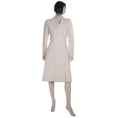 Alaïa White Wool Princess Coat