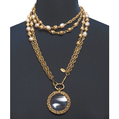 Chanel Magnifying Glass Loupe Pendant Necklace