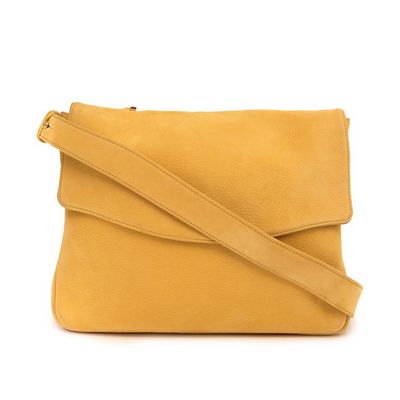 Delvaux Yellow Suede Cross Body Bag