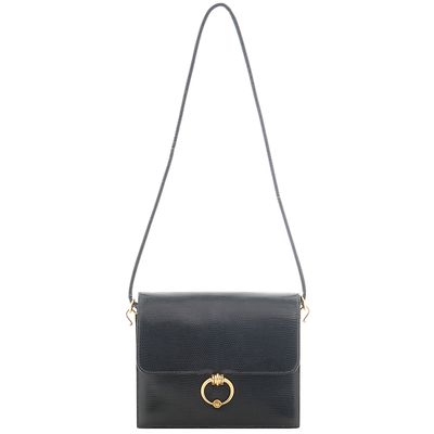 Hermès Sequana Shoulder Bag in Navy Blue Lizard Leather 1982