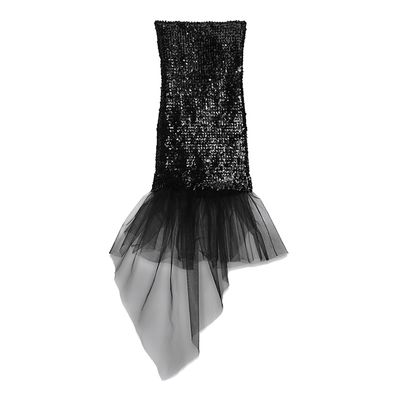 SS16 Saint Laurent Runway Black Sequined Mini Tube Dress