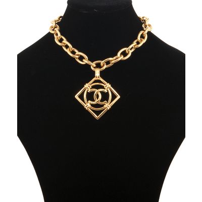 Vintage Chanel CC Square Link Necklace