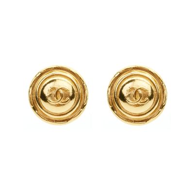 Chanel Extra Large CC Shield Clipon Earrings