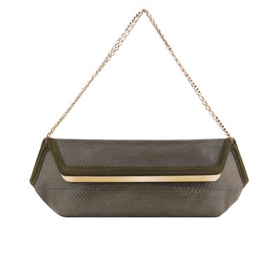 Dsquared2 Green Python Clutch Shoulder Bag