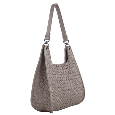 Bottega Veneta Grey Intrecciato Shoulder Bag