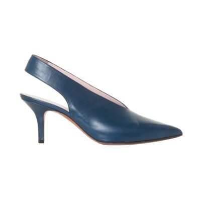 Céline Blue V-Neck Slingback