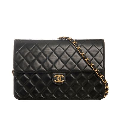 Vintage Chanel Black Classic Single Flap Bag