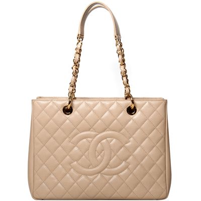 Chanel Beige Leather GST Grand Shopping Tote