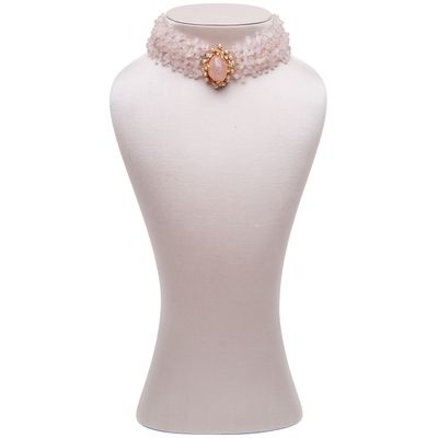 Siman Tu Five Strand Rosequarz Choker