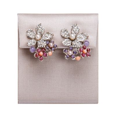 Siman Tu Amethyst Coral Garnet Earrings