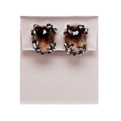 Siman Tu Smoky Quartz Cushion Cut Earrings