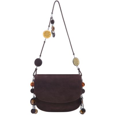 Bottega Veneta Brown Suede Charm Messenger Bag