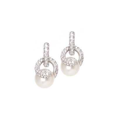 Mikimoto Twist White South Sea Cultured Pearl Earrings – 18K White Gold