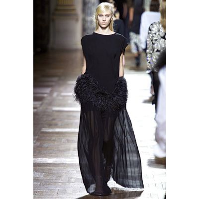 Fall 2013 Dries Van Noten Runway Ostrich Feather Trim Top
