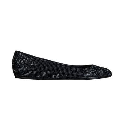 Le Silla Ballet Flats in Black with Strass Embellishment