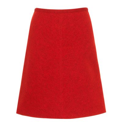 Alaïa Red Wool A-Line Skirt