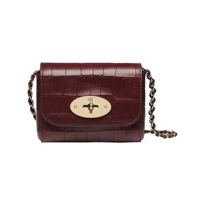 Mulberry Oxblood 'Mini Lily' Deep Embossed Croc Print