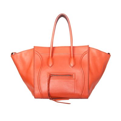 Céline Medium Luggage Phantom Bag in Orange Bullhide Calfskin