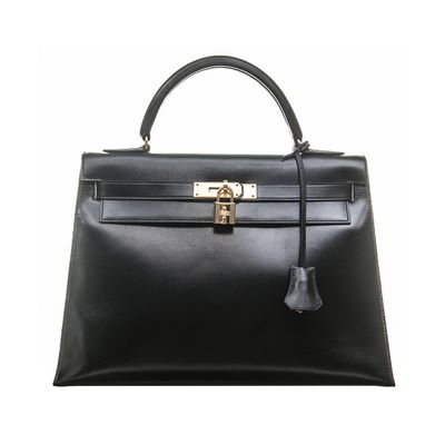 Hermès Kelly 32 Sellier Black Box GHW