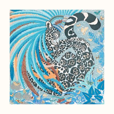 Hermès Carré 90 Jaguar Quetzal