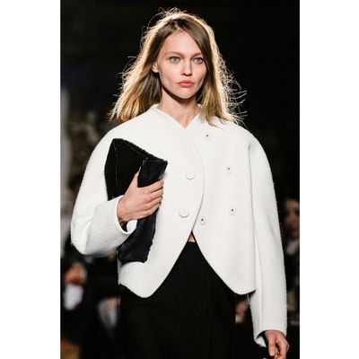 FW 2013 Proenza Schouler Runway White Boxy Bouclé Jacket