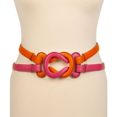 Saint Laurent Pink-Orange Leather Belt