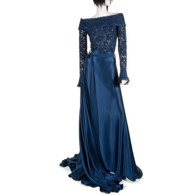 Addy van den Krommenacker Blue Evening Skirt Suit
