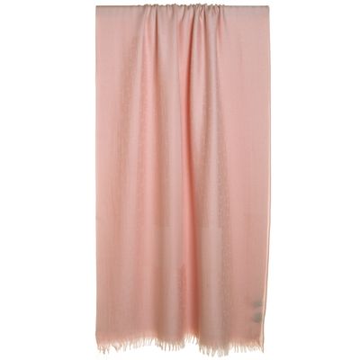 Hermès Pink Cashmere Blend H Fringe Scarf