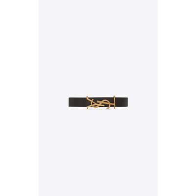 Saint Laurent Opyum Bracelet in Black Leather