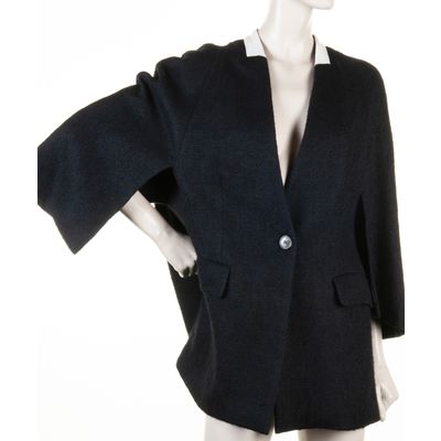 Dries van Noten Black Alpaca Wool Blend Coat