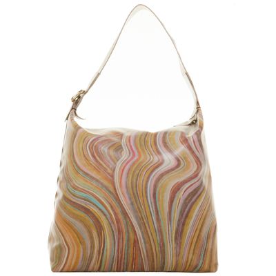 Paul Smith Swirl Print Leather Hobo Bag