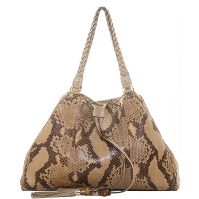Gucci Python Peggy Drawstring Shoulder Bag