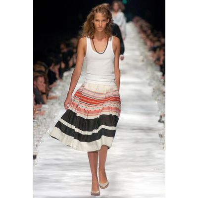 SS 2005 Dries van Noten Runway Pleated Midi Skirt
