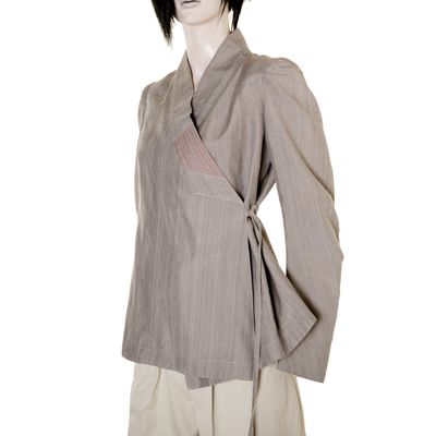 Dries van Noten Silk/Linen/Cotton Wrap Jacket