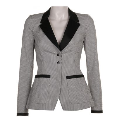 Balenciaga Striped Seersucker Blazer from Nicolas Ghesquire